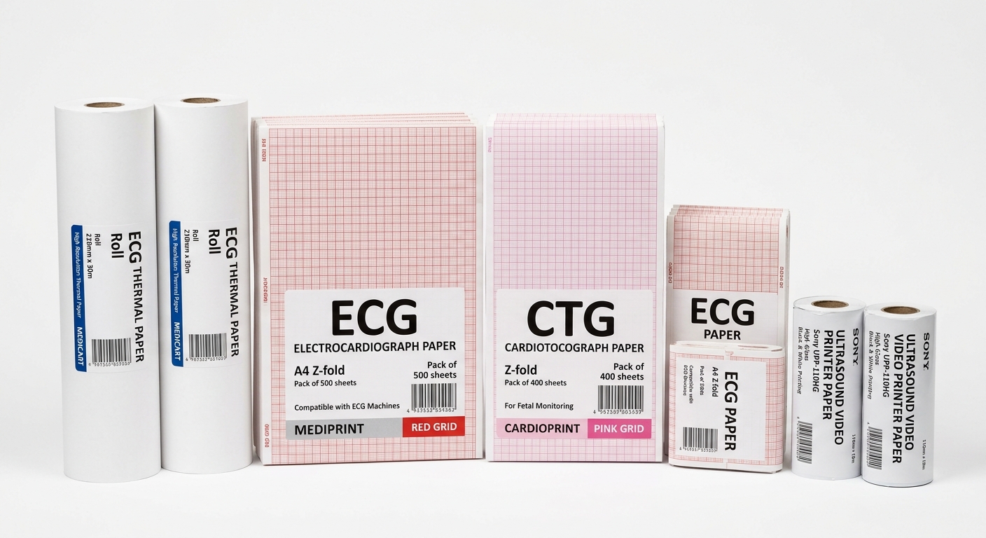 Papéis ECG, Cardiotocógrafo e Video Printer
